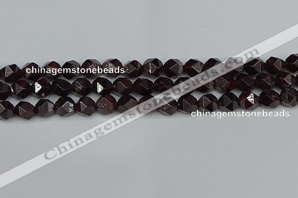 CNG7278 15.5 inches 12mm faceted nuggets red garnet beads