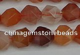 CNG7283 15.5 inches 12mm faceted nuggets red rabbit hair quartz beads