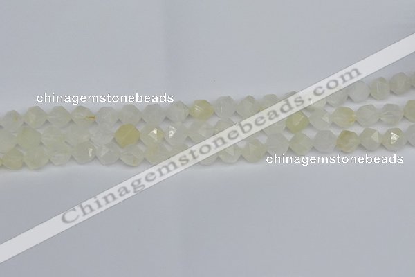 CNG7286 15.5 inches 8mm faceted nuggets white moonstone beads