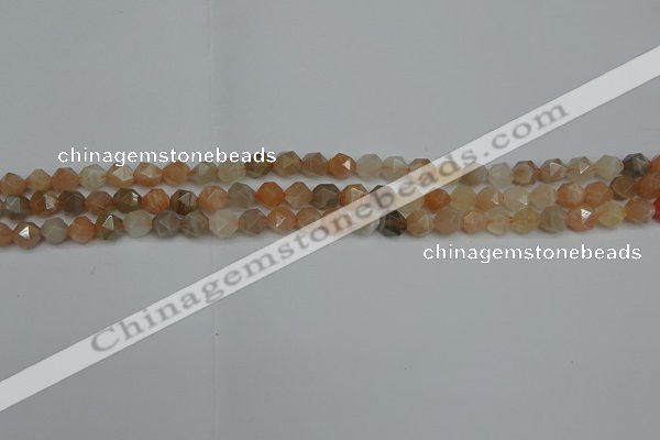 CNG7290 15.5 inches 6mm faceted nuggets moonstone beads