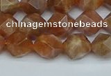 CNG7296 15.5 inches 8mm faceted nuggets sunstone beads