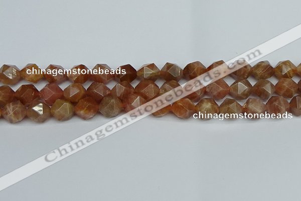 CNG7297 15.5 inches 10mm faceted nuggets sunstone beads