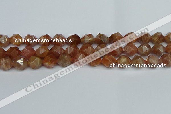 CNG7298 15.5 inches 12mm faceted nuggets sunstone beads