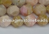 CNG7301 15.5 inches 8mm faceted nuggets pink opal gemstone beads