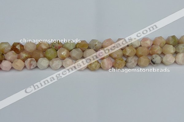 CNG7301 15.5 inches 8mm faceted nuggets pink opal gemstone beads