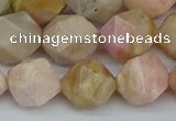 CNG7303 15.5 inches 12mm faceted nuggets pink opal gemstone beads