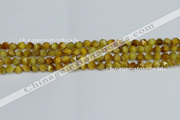 CNG7305 15.5 inches 6mm faceted nuggets golden tiger eye beads