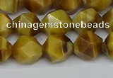 CNG7307 15.5 inches 10mm faceted nuggets golden tiger eye beads