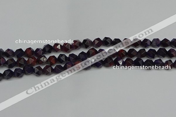 CNG7316 15.5 inches 8mm faceted nuggets purple tiger eye beads