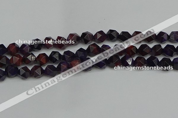 CNG7318 15.5 inches 12mm faceted nuggets purple tiger eye beads