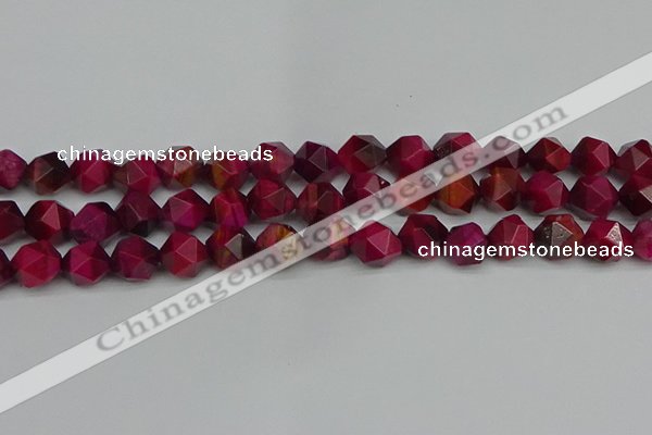 CNG7323 15.5 inches 12mm faceted nuggets red tiger eye beads