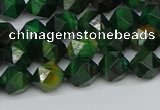 CNG7325 15.5 inches 6mm faceted nuggets green tiger eye beads