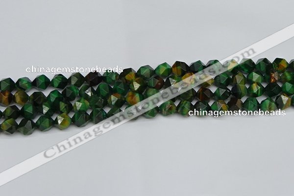 CNG7326 15.5 inches 8mm faceted nuggets green tiger eye beads