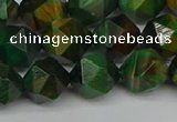 CNG7327 15.5 inches 10mm faceted nuggets green tiger eye beads