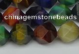 CNG7333 15.5 inches 12mm faceted nuggets mixed tiger eye beads