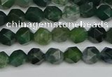 CNG7335 15.5 inches 6mm faceted nuggets moss agate beads