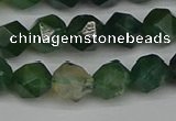 CNG7337 15.5 inches 10mm faceted nuggets moss agate beads