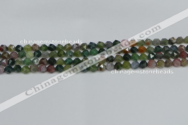 CNG7340 15.5 inches 6mm faceted nuggets Indian agate beads
