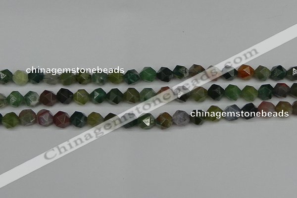 CNG7341 15.5 inches 8mm faceted nuggets Indian agate beads