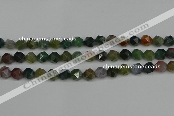 CNG7342 15.5 inches 10mm faceted nuggets Indian agate beads
