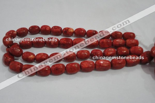 CNG735 15.5 inches 13*18mm nuggets sponge coral beads wholesale