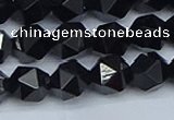 CNG7352 15.5 inches 10mm faceted nuggets Black agate beads