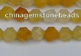 CNG7355 15.5 inches 6mm faceted nuggets yellow jade beads