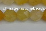 CNG7358 15.5 inches 12mm faceted nuggets yellow jade beads