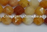 CNG7360 15.5 inches 6mm faceted nuggets yellow jade beads