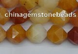 CNG7361 15.5 inches 8mm faceted nuggets yellow jade beads