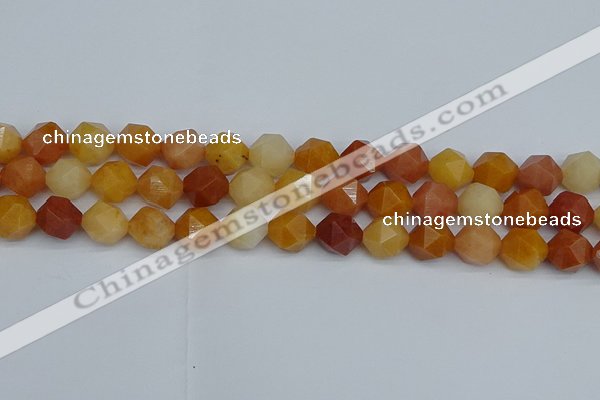 CNG7362 15.5 inches 10mm faceted nuggets yellow jade beads