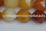 CNG7363 15.5 inches 12mm faceted nuggets yellow jade beads