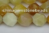 CNG7367 15.5 inches 10mm faceted nuggets yellow opal beads