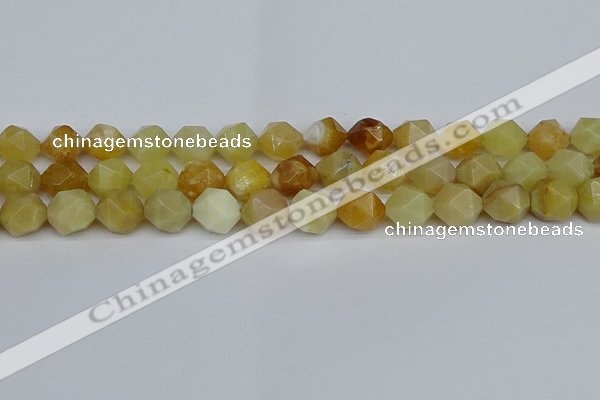 CNG7367 15.5 inches 10mm faceted nuggets yellow opal beads