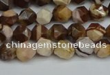 CNG7380 15.5 inches 6mm faceted nuggets zebra jasper beads