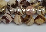 CNG7381 15.5 inches 8mm faceted nuggets zebra jasper beads