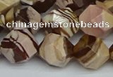 CNG7383 15.5 inches 12mm faceted nuggets zebra jasper beads