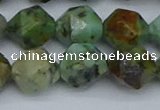 CNG7388 15.5 inches 12mm faceted nuggets African turquoise beads