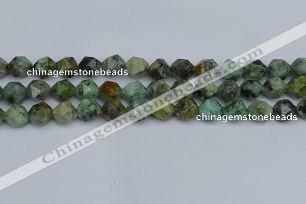 CNG7388 15.5 inches 12mm faceted nuggets African turquoise beads