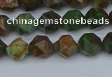 CNG7390 15.5 inches 6mm faceted nuggets green opal beads