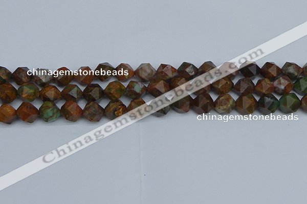 CNG7391 15.5 inches 8mm faceted nuggets green opal beads