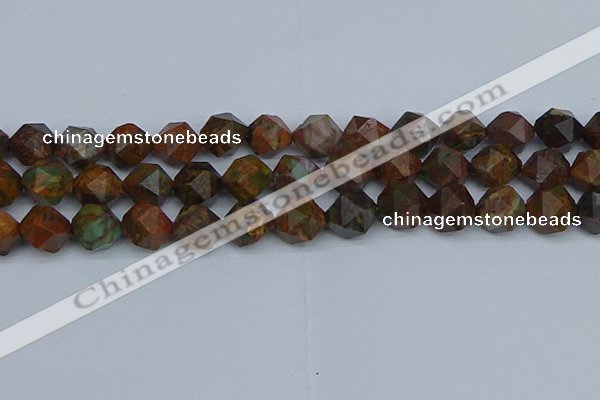 CNG7393 15.5 inches 12mm faceted nuggets green opal beads