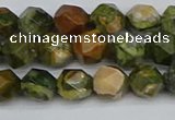 CNG7395 15.5 inches 6mm faceted nuggets rhyolite gemstone beads