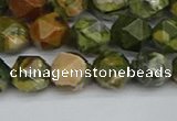 CNG7396 15.5 inches 8mm faceted nuggets rhyolite gemstone beads