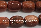 CNG740 15.5 inches 15*20mm nuggets goldstone beads wholesale