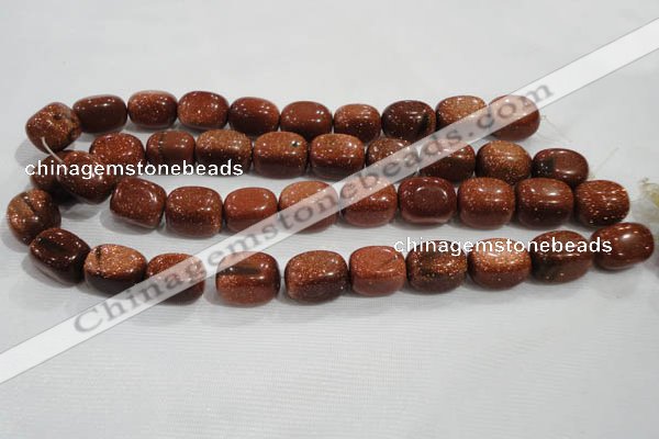 CNG740 15.5 inches 15*20mm nuggets goldstone beads wholesale