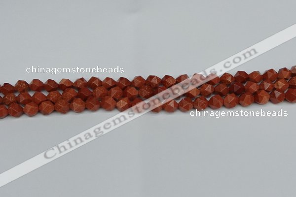 CNG7400 15.5 inches 6mm faceted nuggets goldstone beads