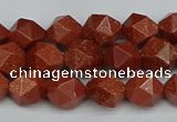 CNG7401 15.5 inches 8mm faceted nuggets goldstone beads