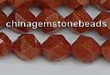 CNG7402 15.5 inches 10mm faceted nuggets goldstone beads