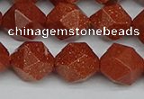 CNG7403 15.5 inches 12mm faceted nuggets goldstone beads